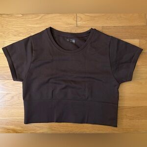 Aerie Offline Brown Crop Top, size L